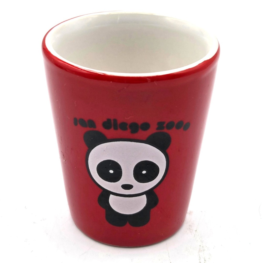 San Diego Zoo California RED Shot Glass with Panda Barware Souvenier